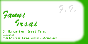 fanni irsai business card